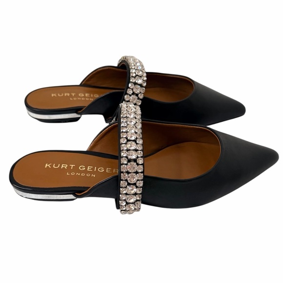 KURT GEIGER PRINCELY FLAT CRYSTAL EMBELLISHED MULE. - Picture 3 of 9